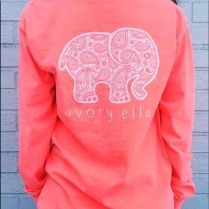 Ivory Ella Long Sleeve Tee - Neon Pink, S